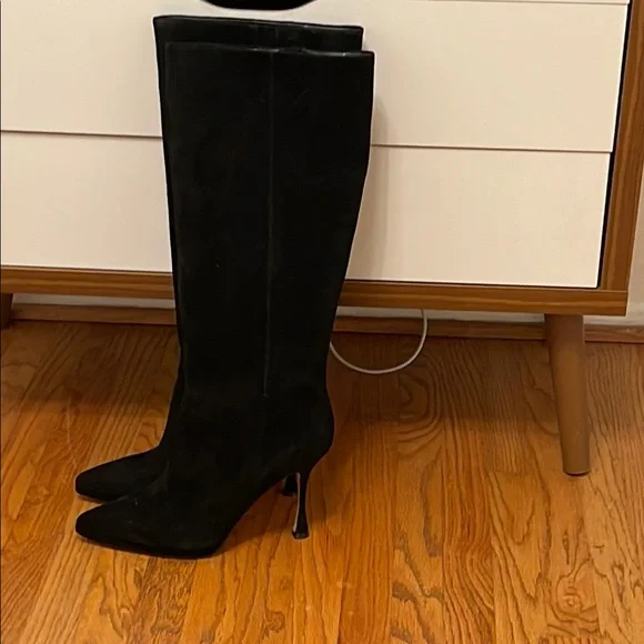 Vince Camuto Black Over the Knee Boots with Stiletto Heel - Picture 3 of 6
